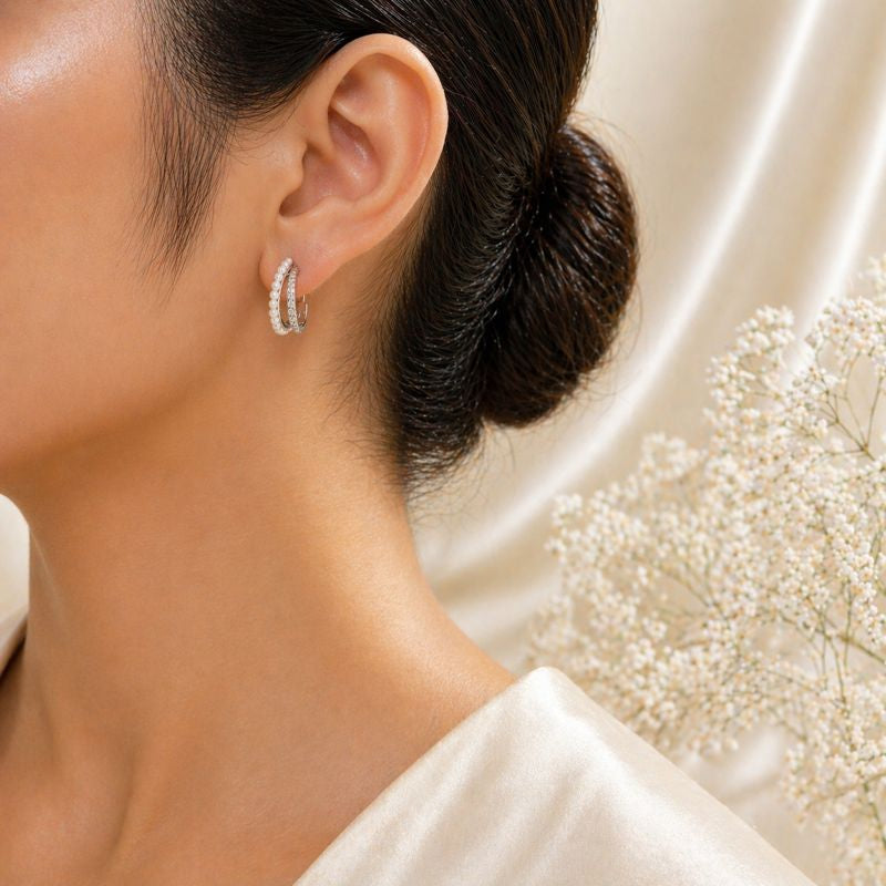 Pearl Twist Hoops