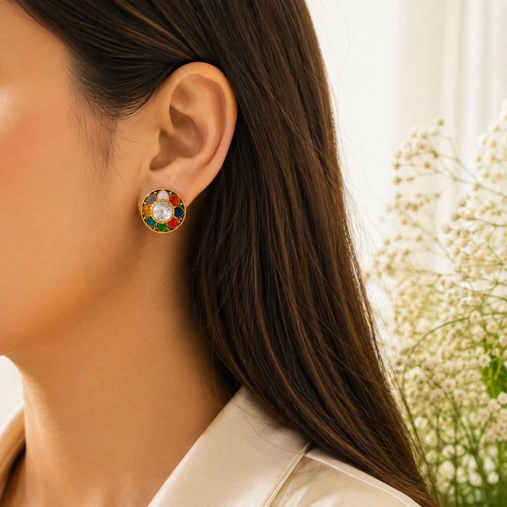 Heritage Bloom Multicolour Studs