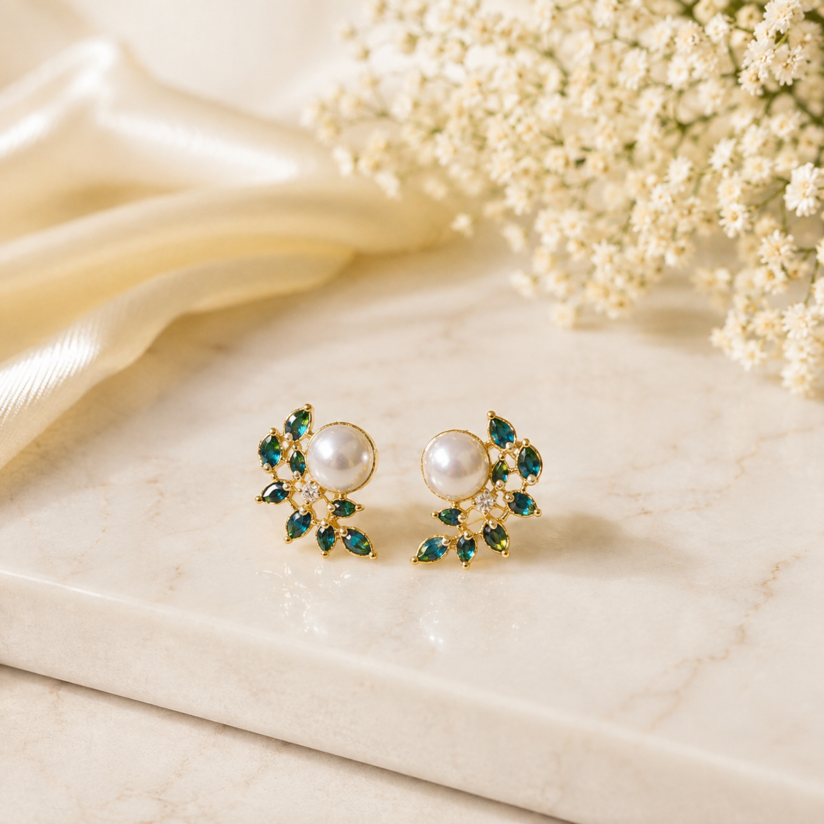 Pearl Garden Stud Earrings