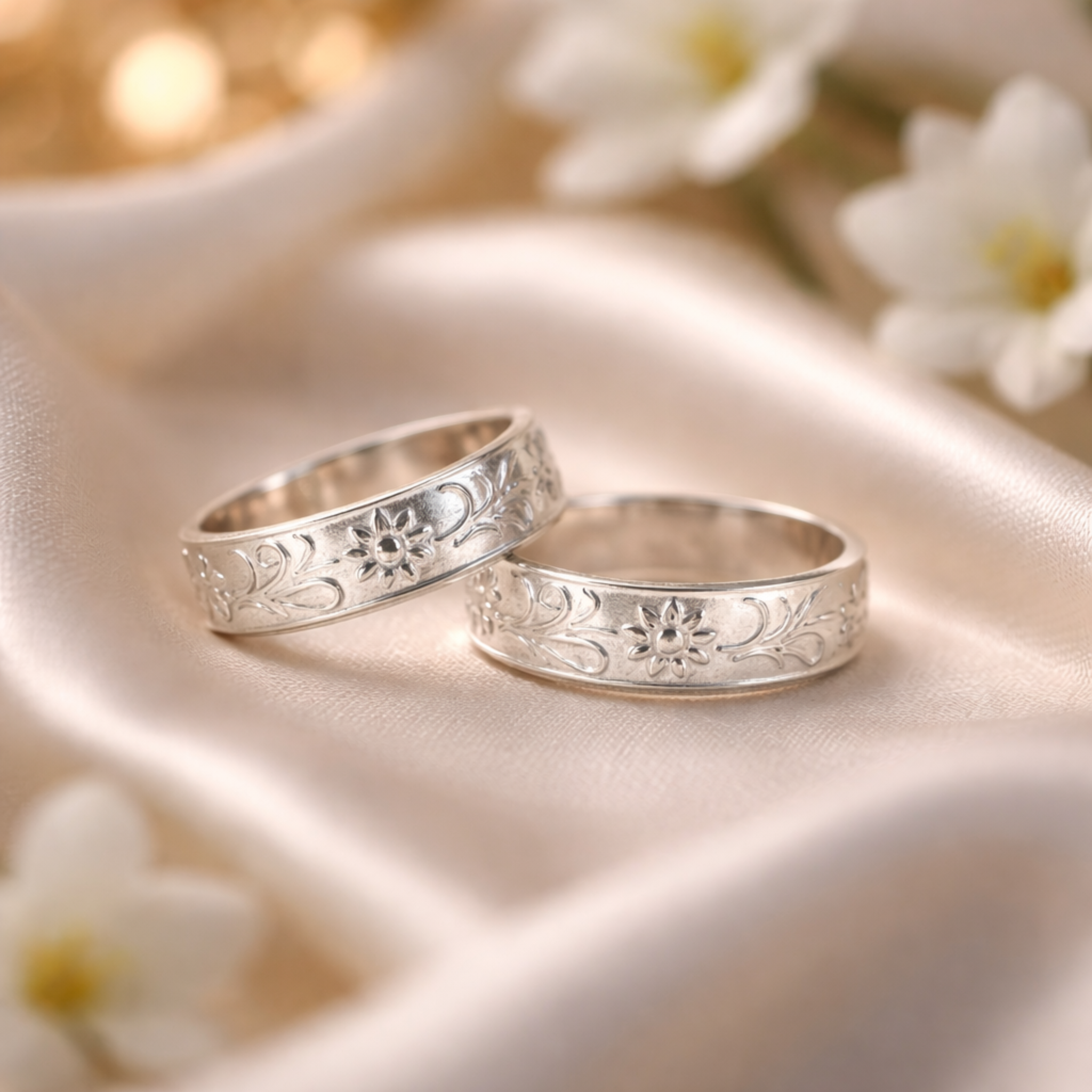 Blossom Vine Silver Toe Rings