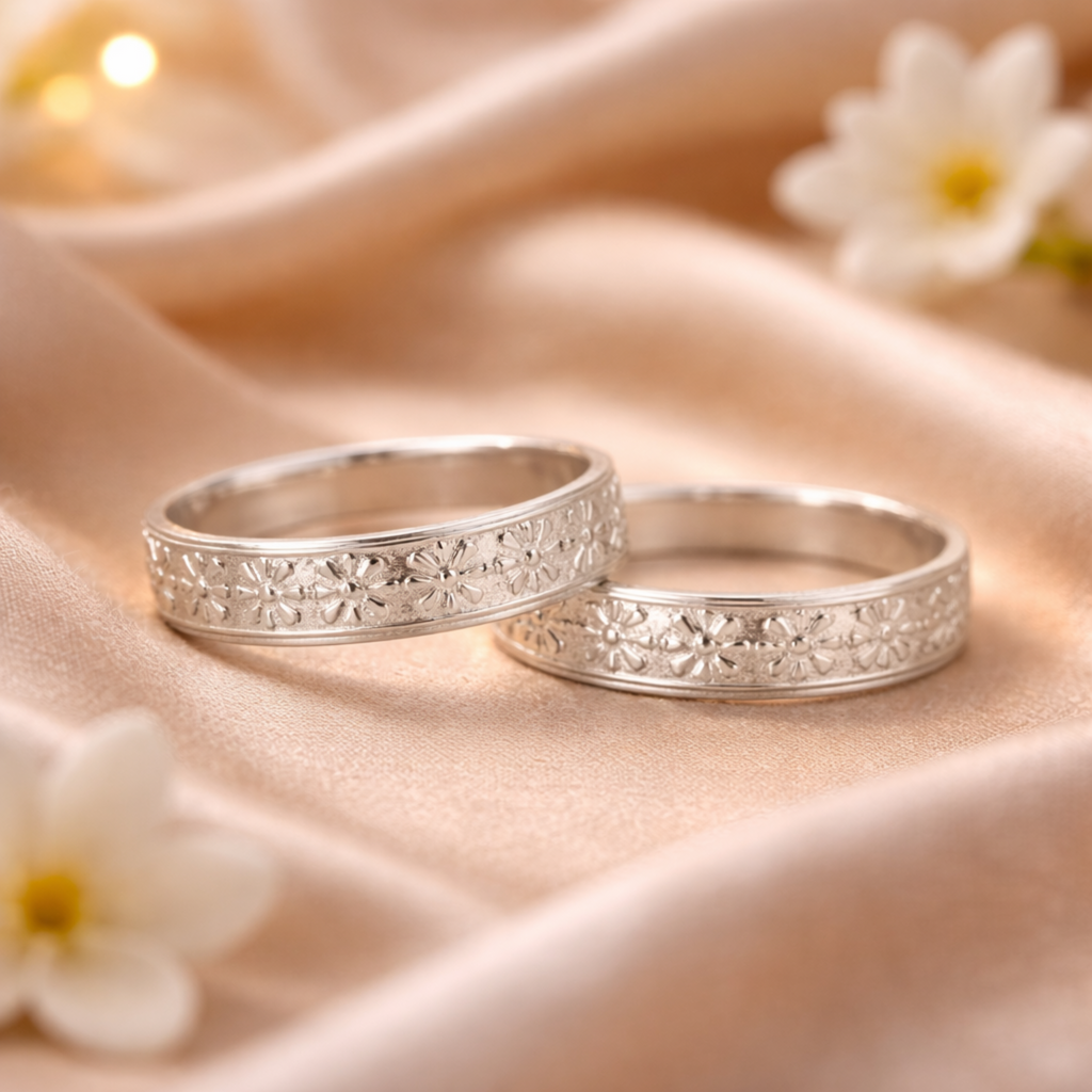 Floral Whisper Silver Toe Rings