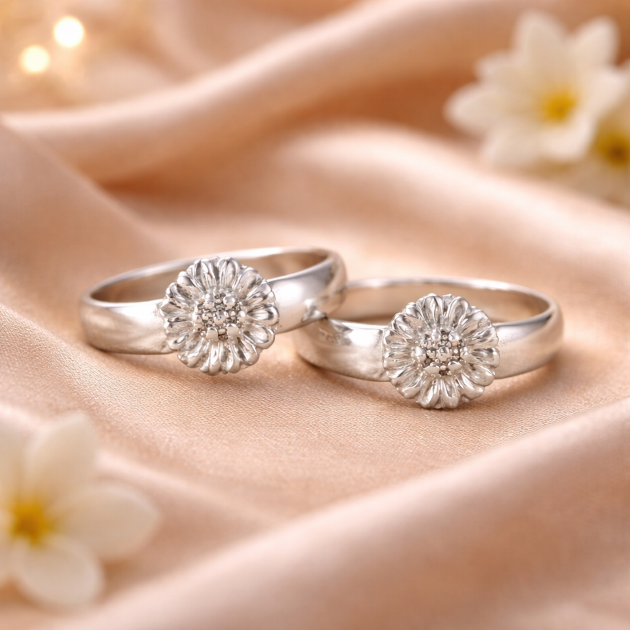 Royal Bloom Silver Toe Rings