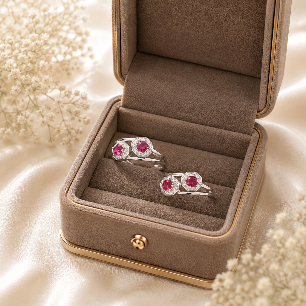 Ruby Halo Toe Ring