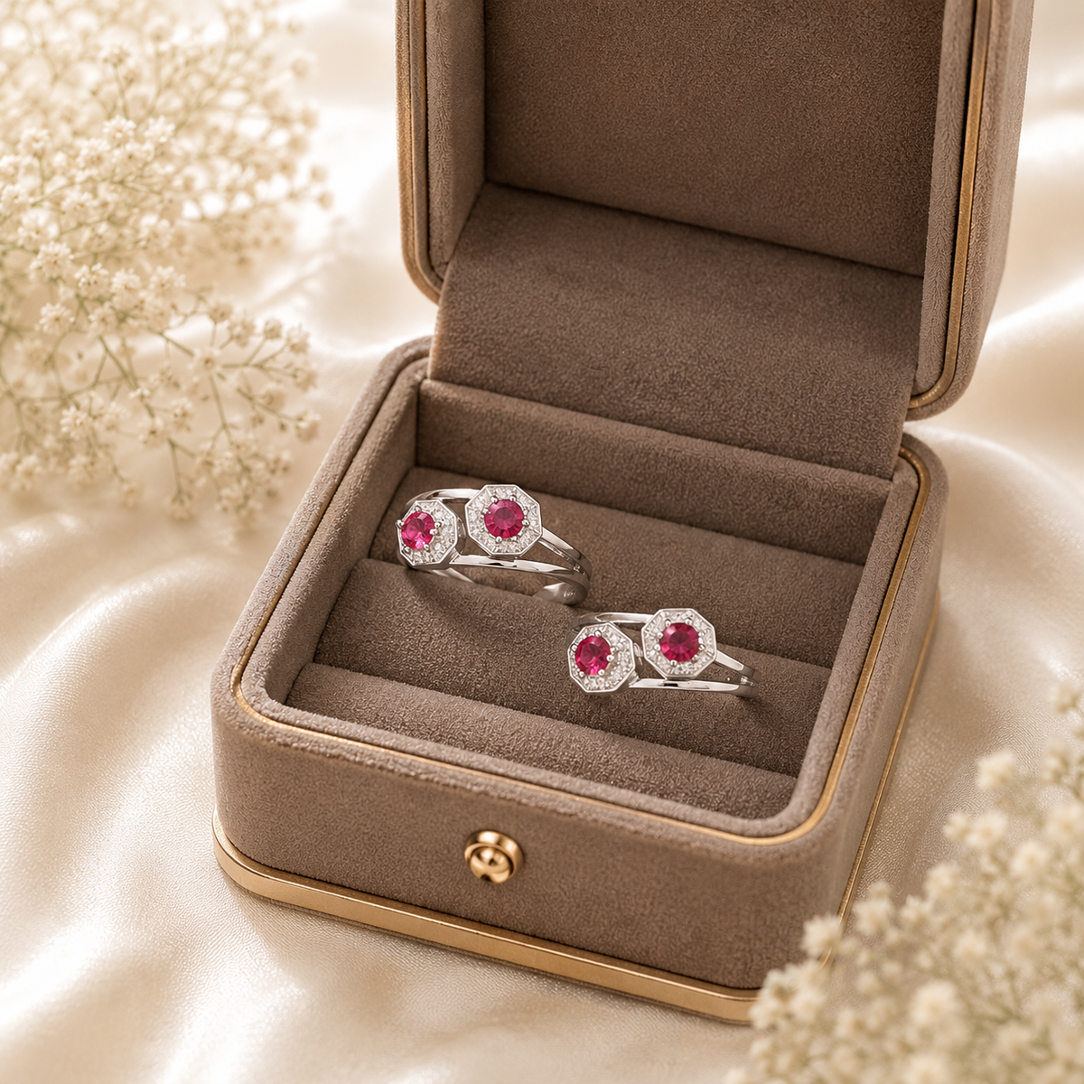 Ruby Halo Toe Ring