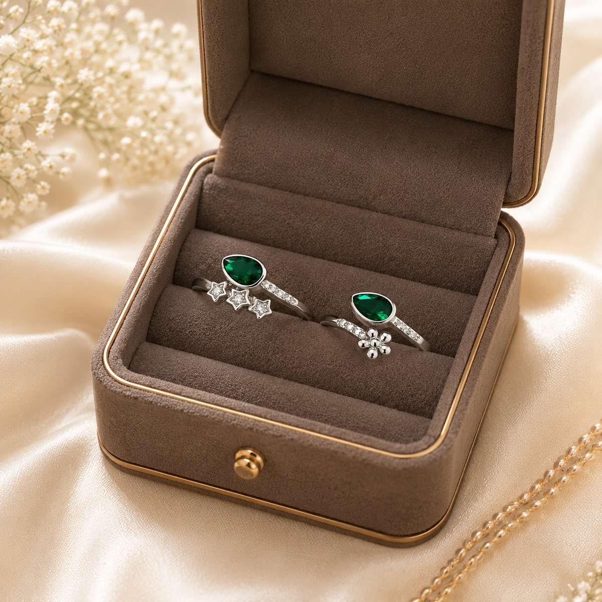 Emerald Star Toe Ring