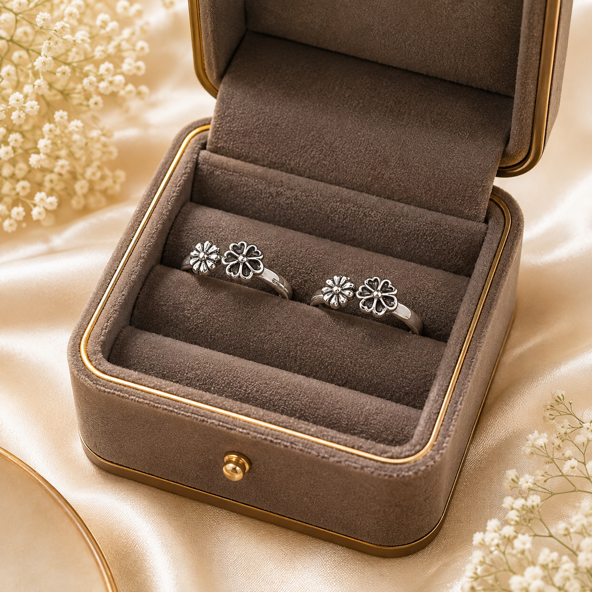 Twin Blossom Toe Ring