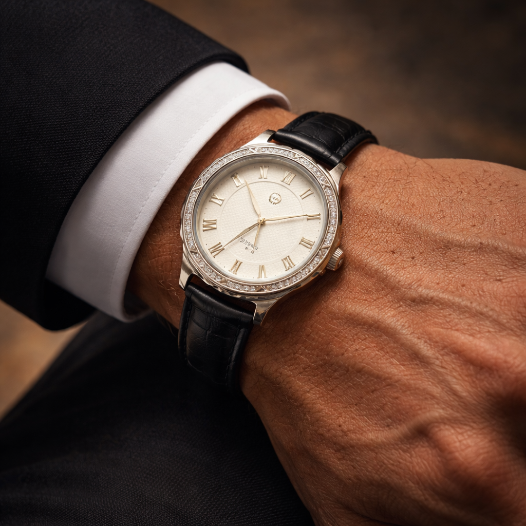 Regal Noir Leather Watch